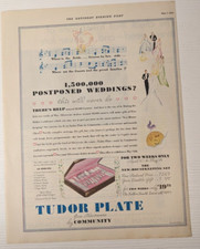 vintage 1932 community Tudor Plate fine silverware weddings PRINT AD picture
