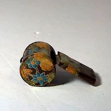 VTG CHINESE BRASS AND CLISONNE WHISTLE 1 3/4 