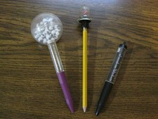 SET OF 3 VINTAGE LOTTERY GAMBLING NOVELTY PENS DAILY PICK MINI CRAP DICE picture