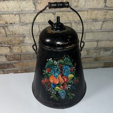 Vtg 18” XL Hand Painted Antique Metal Water/Milk Can/Kettle VHTF - See Desc. picture