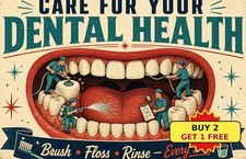 Dental Health Care Hygienist Office Clinic Professional Metal Tin Sign Decor picture