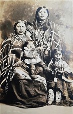 Indian Family w Southwest Blankets Native American RPPC Photo Postcard COPY picture