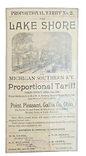 APRIL 1890 LAKE SHORE AND MICHIGAN SOUTHERN RAILWAY PROPORTIONAL TARIFF #2 picture