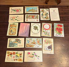 Vintage Christmas Greeting Postcards Lot, Multicolor, Unposted picture