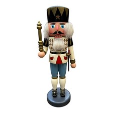 Vtg Freiberger Raum-Und German Erzgebirge Wooden White King Nutcracker 13