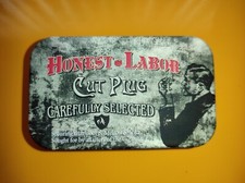 Honest-Labor, vintage tobacco end cigarette case metal picture