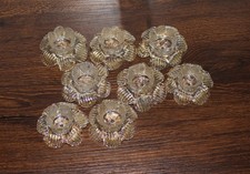 Antique,Murano Glass Flower,Venetian,Clear,Gold,Vintage,Chandelier Part,Lamp picture