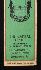 1930s The Capital Hotel Foremost P. L. Carpenter H. M. Jones Johnstown PA MB picture