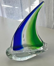 Handcrafted mouth blown Style Glass Sailing Boat picture