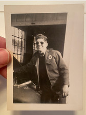 Vintage 1940s Texaco Gas Station Attendant Photo Sunglasses Uniform Hamilton OH picture