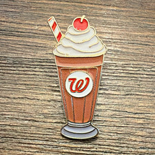 Walgreens 125th anniversary pin. Malted milk shake. picture