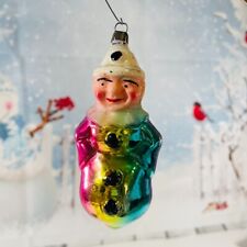 Rare Antique German Figurine Grandpa Rainbow Glass Christmas Ornaments picture