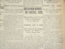 1920 APRIL 22 NEW YORK TIMES - BRYAN WINNER ON PARTIAL VOTE - NT 8297 picture
