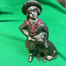 Original Antique Cast Iron Buster Brown & Tigue Still Bank 1910-1932 picture