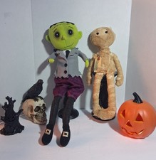 Vtg SW Floral Halloween Shelf Sitters/Plushies Lot; 2PCS Frankenstein NWT+Mummy  picture