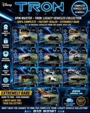 Disney TRON Legacy Complete Vehicle Set 10/10 Spin Master Factory Sealed Rare picture