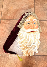 RARE VINTAGE KATHERINES COLLECTION LARGE SANTA HEAD WALL HANG CHRISTMAS picture