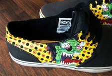 Ed Big Daddy Roth Rat Fink MEN'S DVS CANVAS RAGTOP STYLE SNEAKERS Black Size 8.5 picture