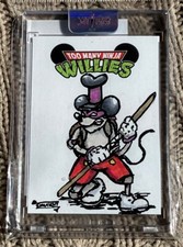 TOO MANY NINJA WILLIES - Donnie Willie Custom Signed & SKETCHED Card By SMUNCHY picture