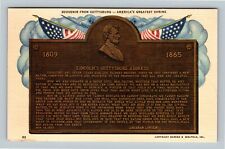 Gettysburg PA-Pennsylvania, Gettysburg Address Bronze Tablet Vintage Postcard picture