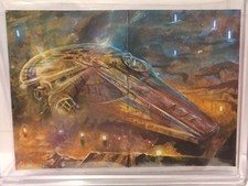 2021 Topps Star Wars: Battle Han First Sees Millennium Falcon Sketch, 1/1 GLEBE picture