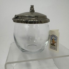 Danforth Pewter Disney Classic Winnie the Pooh Glass Jar Lid Honey Pot picture