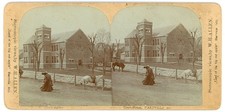MISSOURI STEREOVIEW - Hartville - New Courthouse - WH Allen 1890s VERY RARE picture