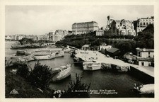 Vintage Biarritz - Eglise Ste Eugénie et Hôtel d'Angleterre Postcard picture