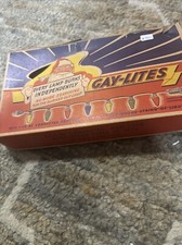 vintage Christmas tree lights MCM Gay lights co. original box lights work.   T picture