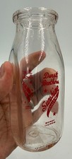 Vintage Durst Brothers Sunshine Dairy Half Pint Milk Bottle Quincy Illinois picture