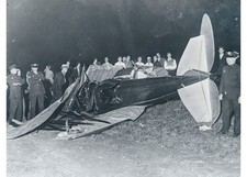 1931 Roosevelt Field Fatal Airplane Crash Bateman Dehle Glass Negative OOAK picture