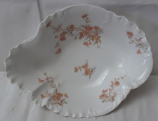 Vintage Haviland Limoges Porcelain Oval Serving Bowl France Scalloped Edge 10