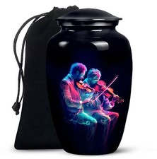 Two Violinists Rendered An Artistic Neon Glow Urn Human Ashes Burial Women Urns picture