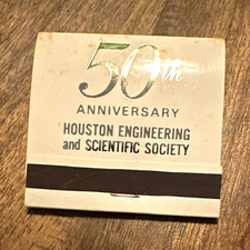 Vintage Houston Engineering & Scientific Society 50th Anniv Matchbook 1918-1968 picture
