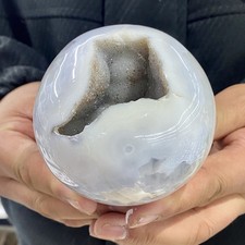 1.75LB Natural agate crystal cave ball, crystal ball, energy and spiritual energ picture