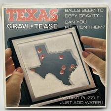 Texas Gravi Tease Sealed just add water 1980 Gravi-tease Gravity Puzzle Vintage picture