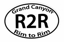 Grand Canyon Rim-to-Rim-to-Rim R2R hike Oval vinyl decal  picture