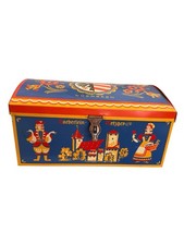 Vintage Haeberlein-Metzger Painted Tin Nurnberg Germany Colorful Hinged Box picture