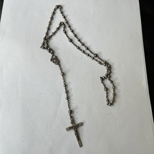 Vintage Sterling Silver  925 Rosary Beads In Clean Design picture