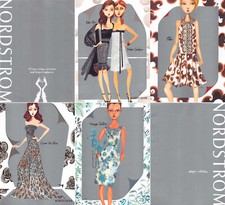 Nordstrom Designer Illustrations 2000s Print Advertisement 3 Page Ad 2006 picture