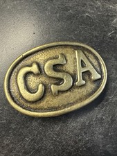 Vintage CSA Confederate States America Solid Brass Belt Buckle, 3