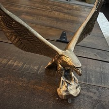 Vintage 1988 R S Owens BRASS Eagle Bird Flag Pole Topper picture