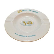 VTG Ashtray Americana Bal Harbour Florida Hotel - Harkerware Souvenir Pottery picture