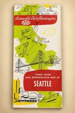 1960 AAA Seattle Washington Street Map Automobile Club H.M. Gousha Vintage picture