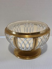 Max Roesler Germany White & Gold Reticulated Porcelain Bowl picture