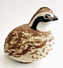 Andersen Design Studio QUAIL FIGURINE Art Pottery Maine Bird AD picture