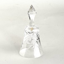 Vintage Crystal Bell Pinwheel Pattern Clear Glass Holiday Decor Czech Made 5.5” picture