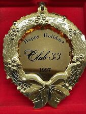 Vintage Rare 1997 Disneyland CLUB 33 Wreath Christmas Ornament, Holiday MIB picture