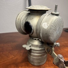 Solar Badger Brass Kenosha Antique Carbide Bike Bicycle Lamp picture