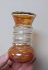 small glass bud vase (wear) flashed amber glass 50s 60s picture